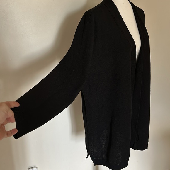 NWT Jones New York Icon Black Open Front Cardigan - Picture 9 of 11
